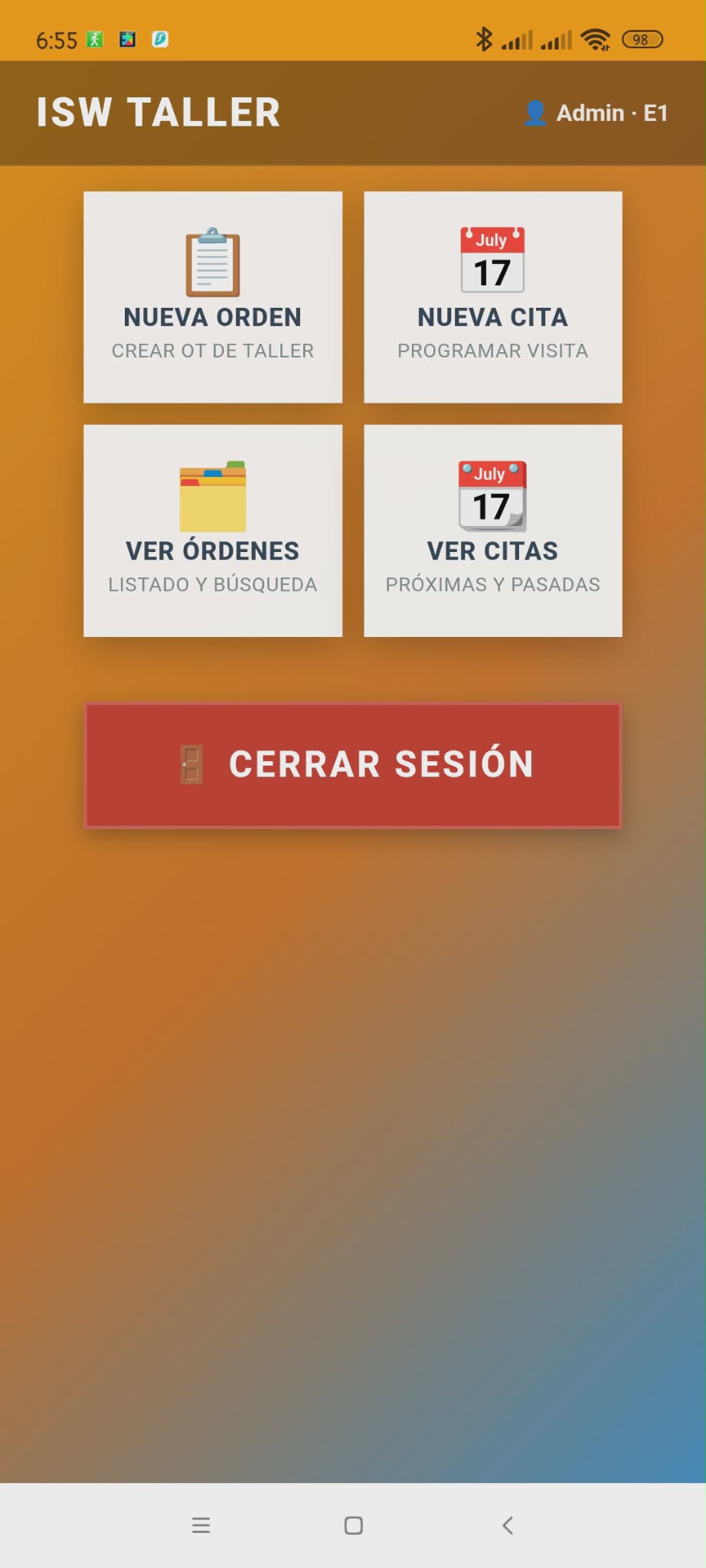 ISW Mobile listado OTs
